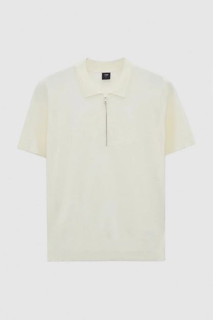 Tween Relaxed Fit Ekru Yarım Fermuarlı Polo Yaka Triko