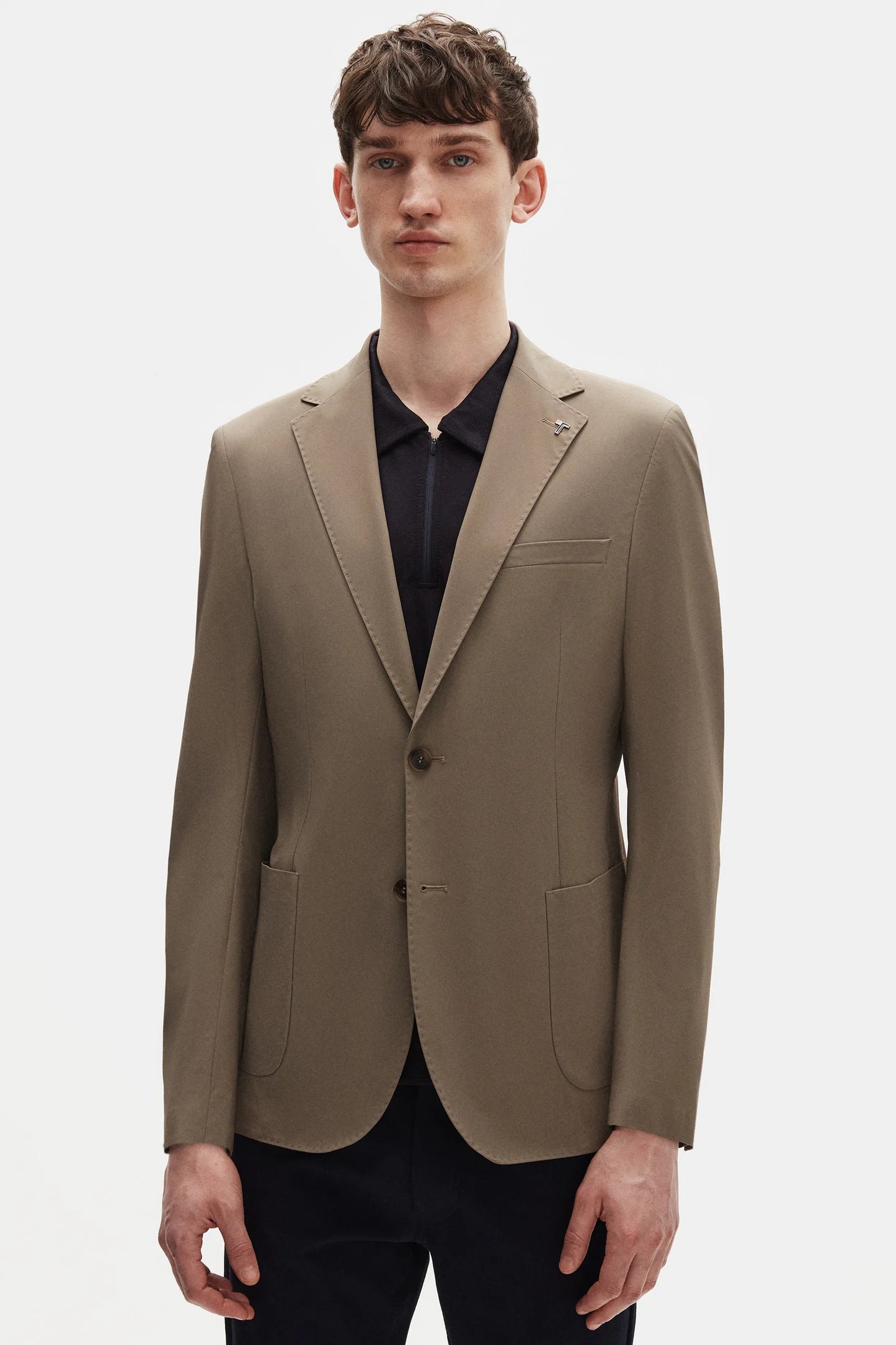 Tween Slim Fit Vizon Düz Kumaş Ceket
