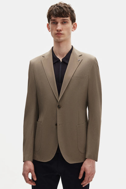 Tween Slim Fit Vizon Düz Kumaş Ceket