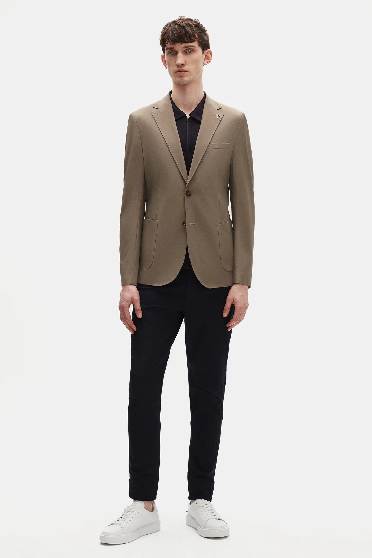 Tween Slim Fit Vizon Düz Kumaş Ceket