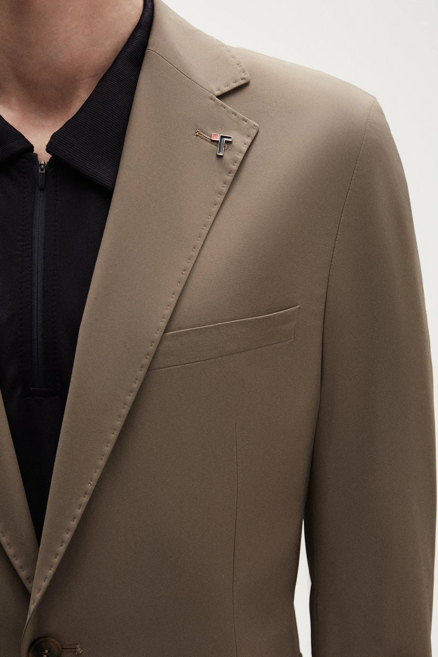 Tween Slim Fit Vizon Düz Kumaş Ceket