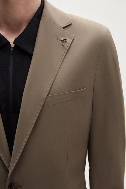 Tween Slim Fit Vizon Düz Kumaş Ceket