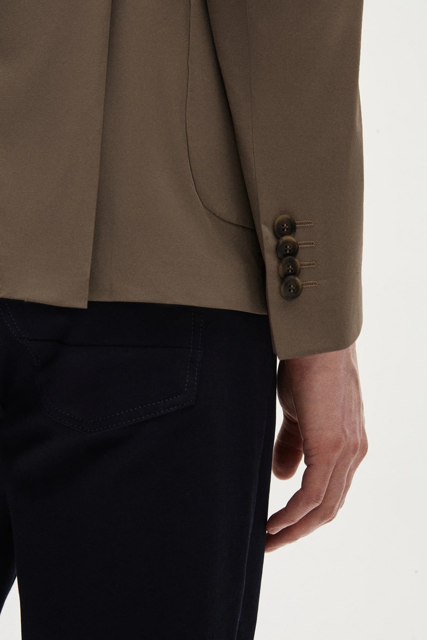 Tween Slim Fit Vizon Düz Kumaş Ceket