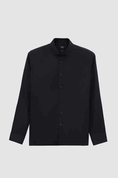 Tween Slim Fit Siyah Düz Travel Gömlek