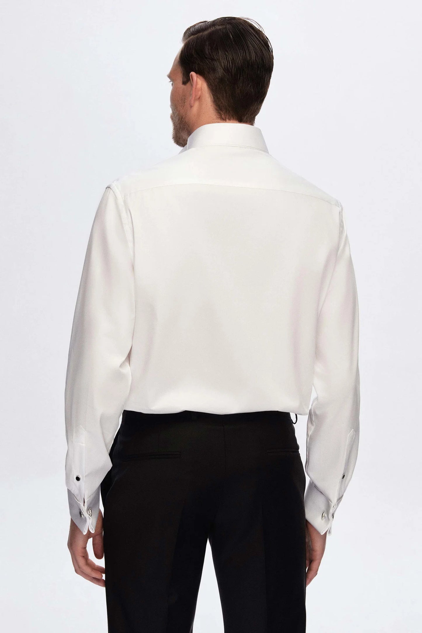 Damat Comfort Beyaz Düz %100 Pamuk Nano Care Smokin Gömlek