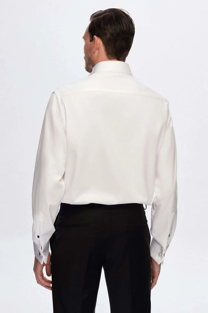 Damat Comfort Beyaz Düz %100 Pamuk Nano Care Smokin Gömlek