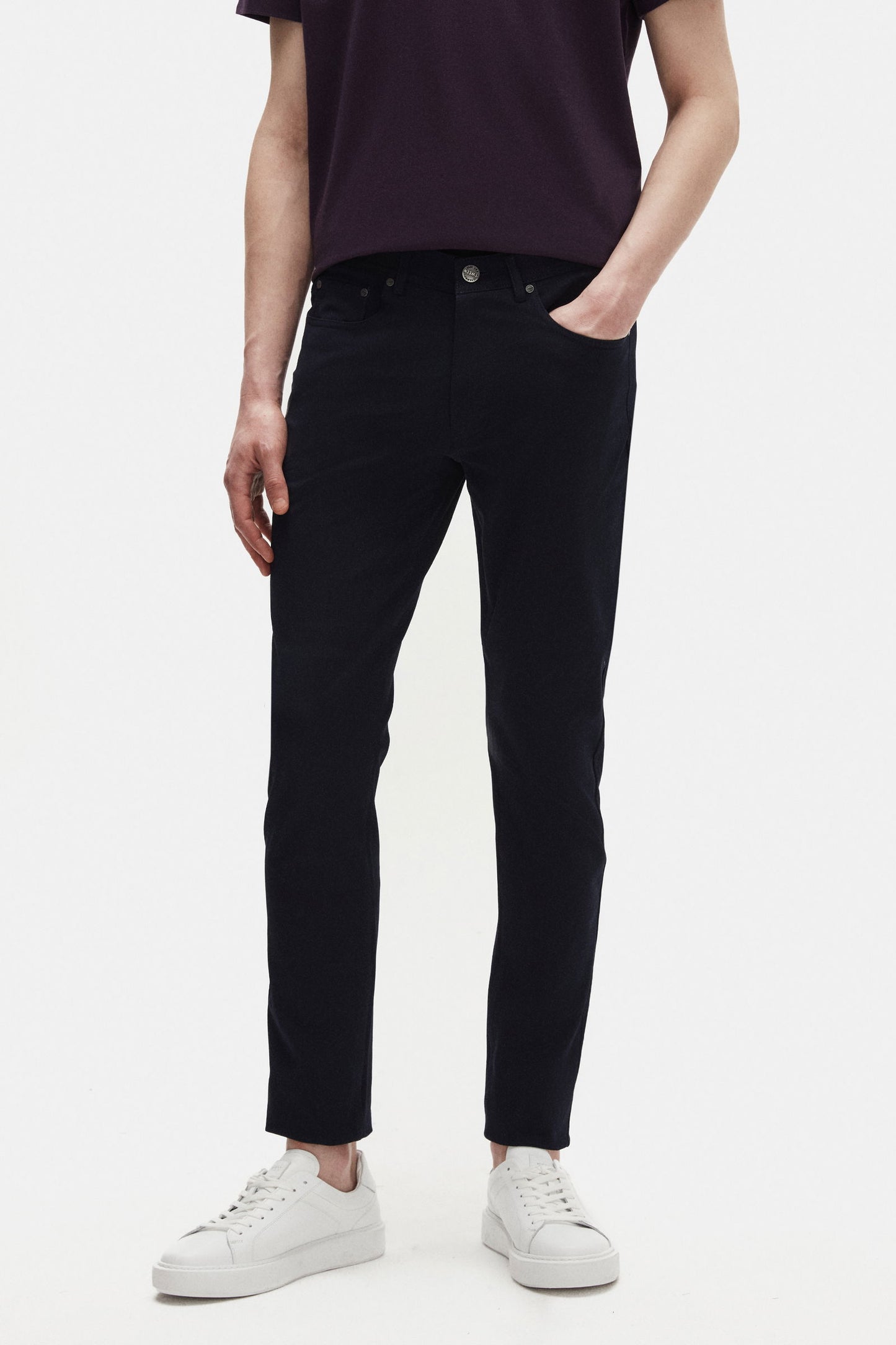 Tween Super Slim Fit Lacivert Diyagonel Chino Pantolon