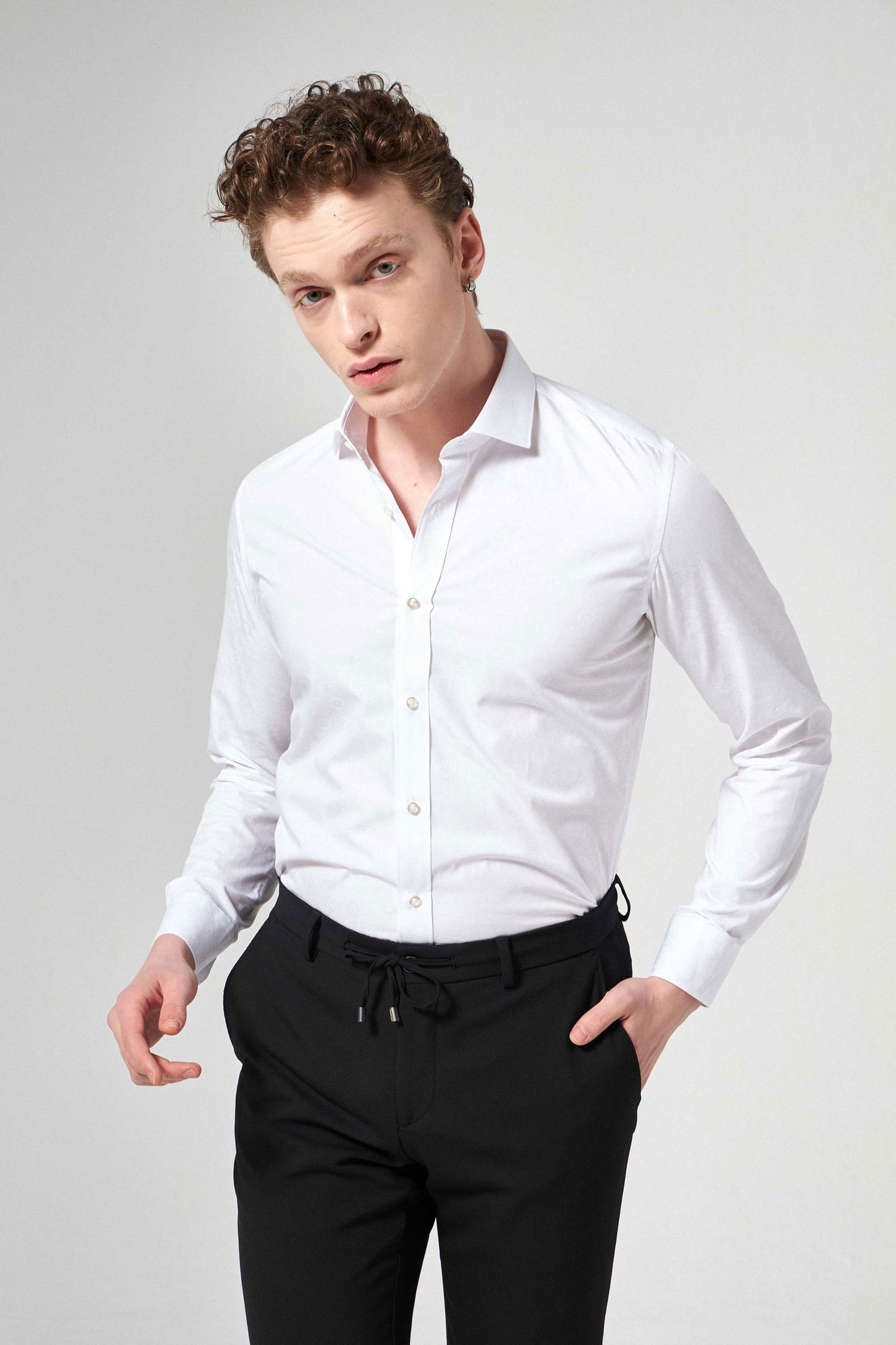 Tween Slim Fit Beyaz Düz %100 Pamuklu Smokin Gömlek