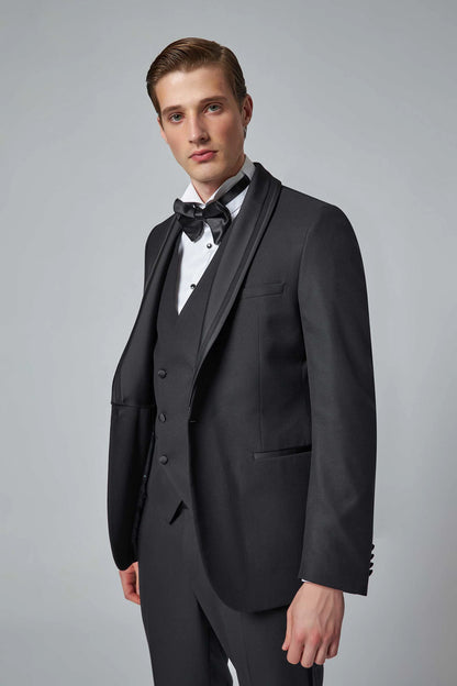 Tween Slim Fit Siyah Smokin Takim Yelekli
