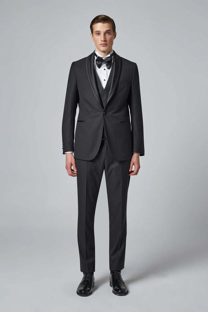 Tween Slim Fit Siyah Smokin Takim Yelekli
