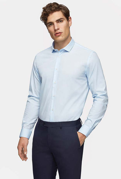 Tween Slim Fit Mavi Düz Easy Care Gömlek