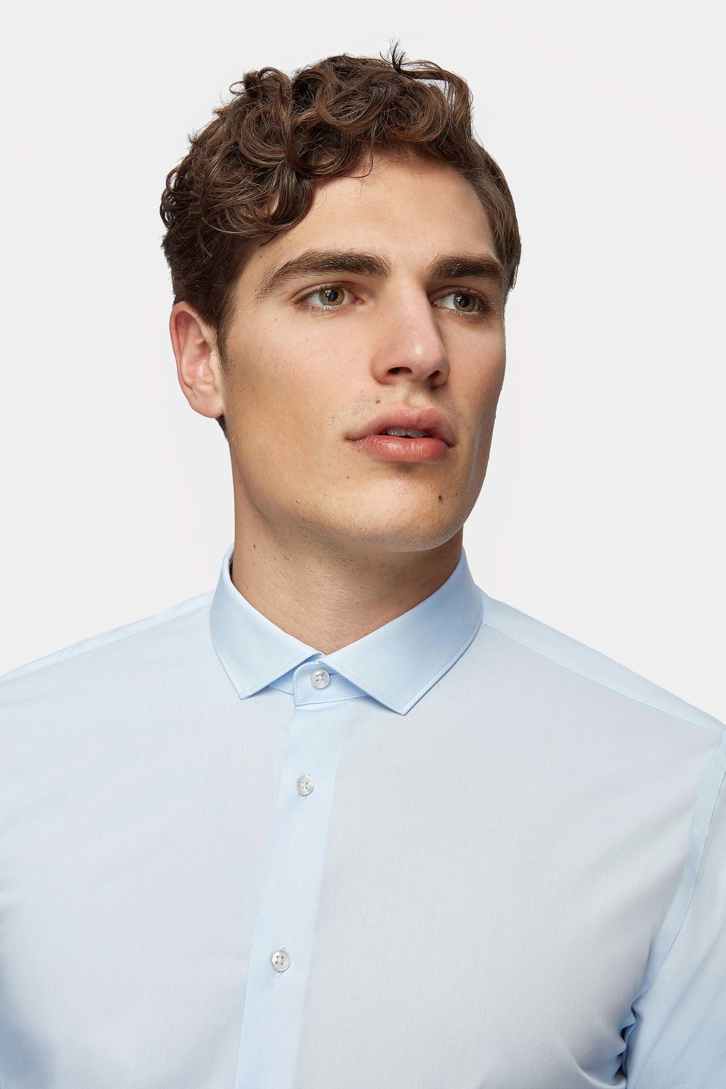 Tween Slim Fit Mavi Düz Easy Care Gömlek