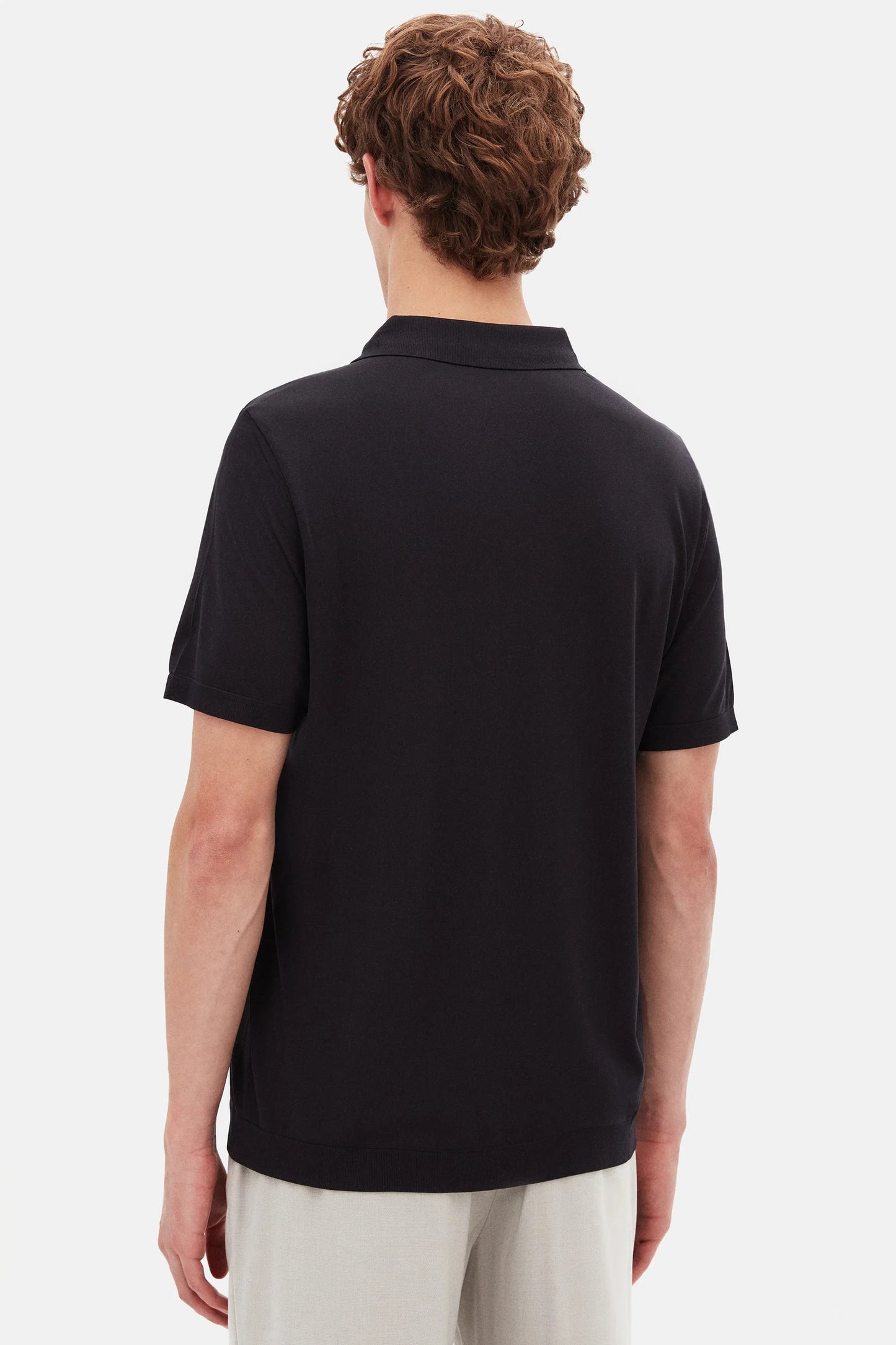 Tween Slim Fit Siyah Yarım Fermuarlı Polo Yaka Yazlık T-shirt