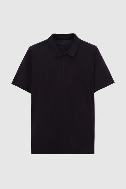 Tween Slim Fit Siyah Yarım Fermuarlı Polo Yaka Yazlık T-shirt