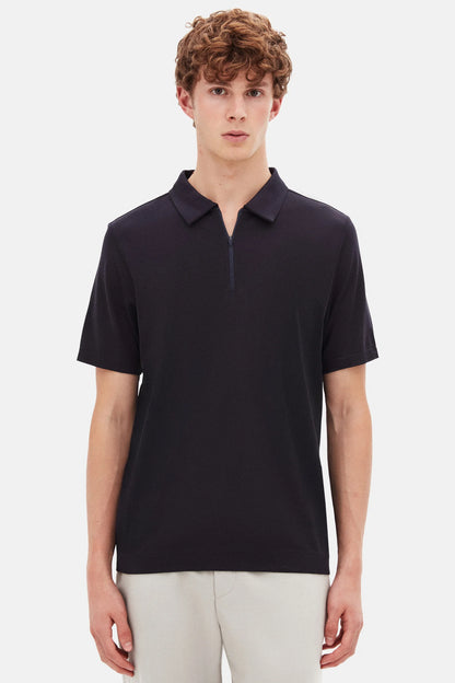 Tween Slim Fit Lacivert Yarım Fermuarlı Polo Yaka Yazlık T-shirt