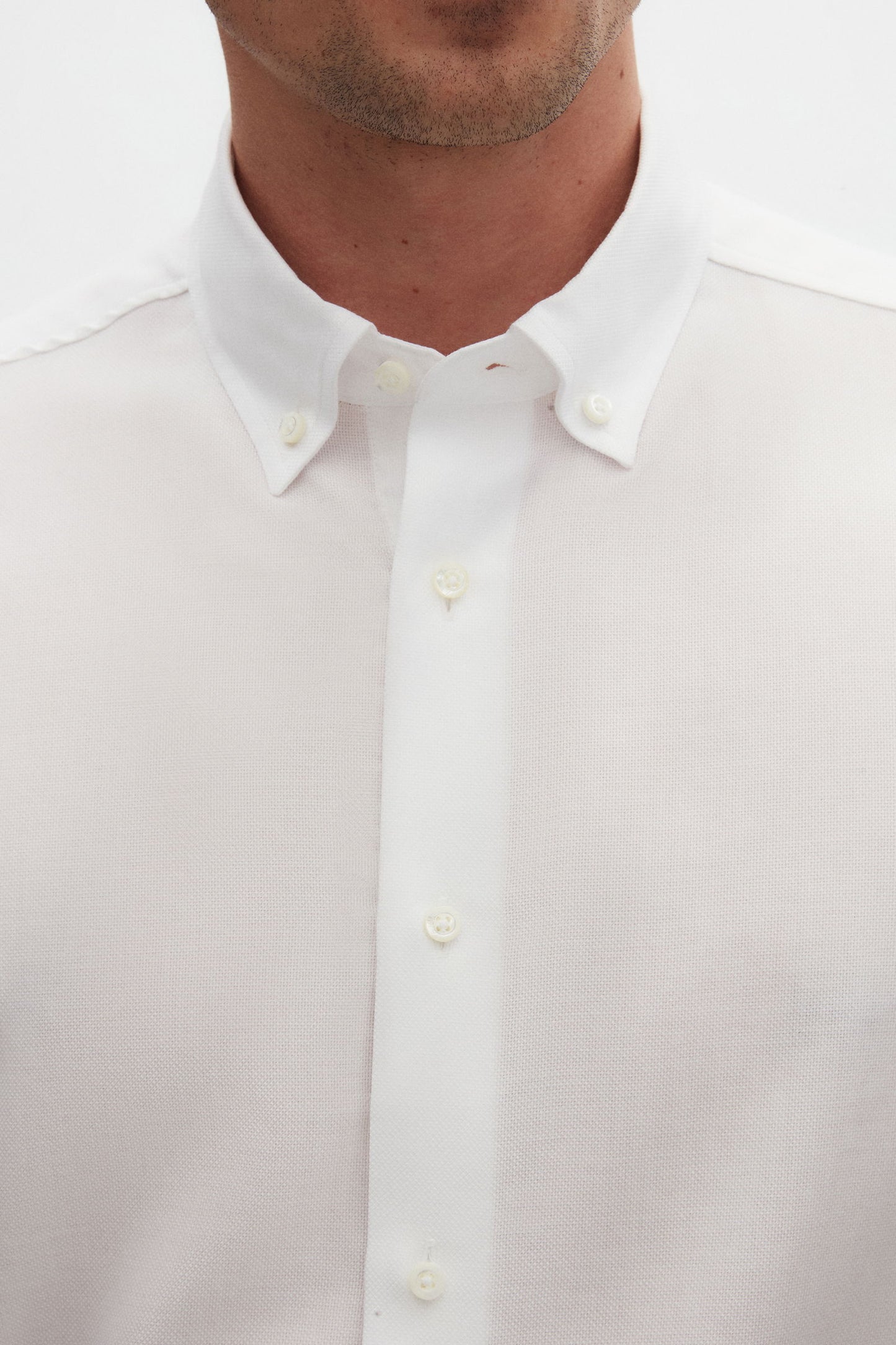 Damat Slim Fit Beyaz Armürlü %100 Pamuklu Gömlek