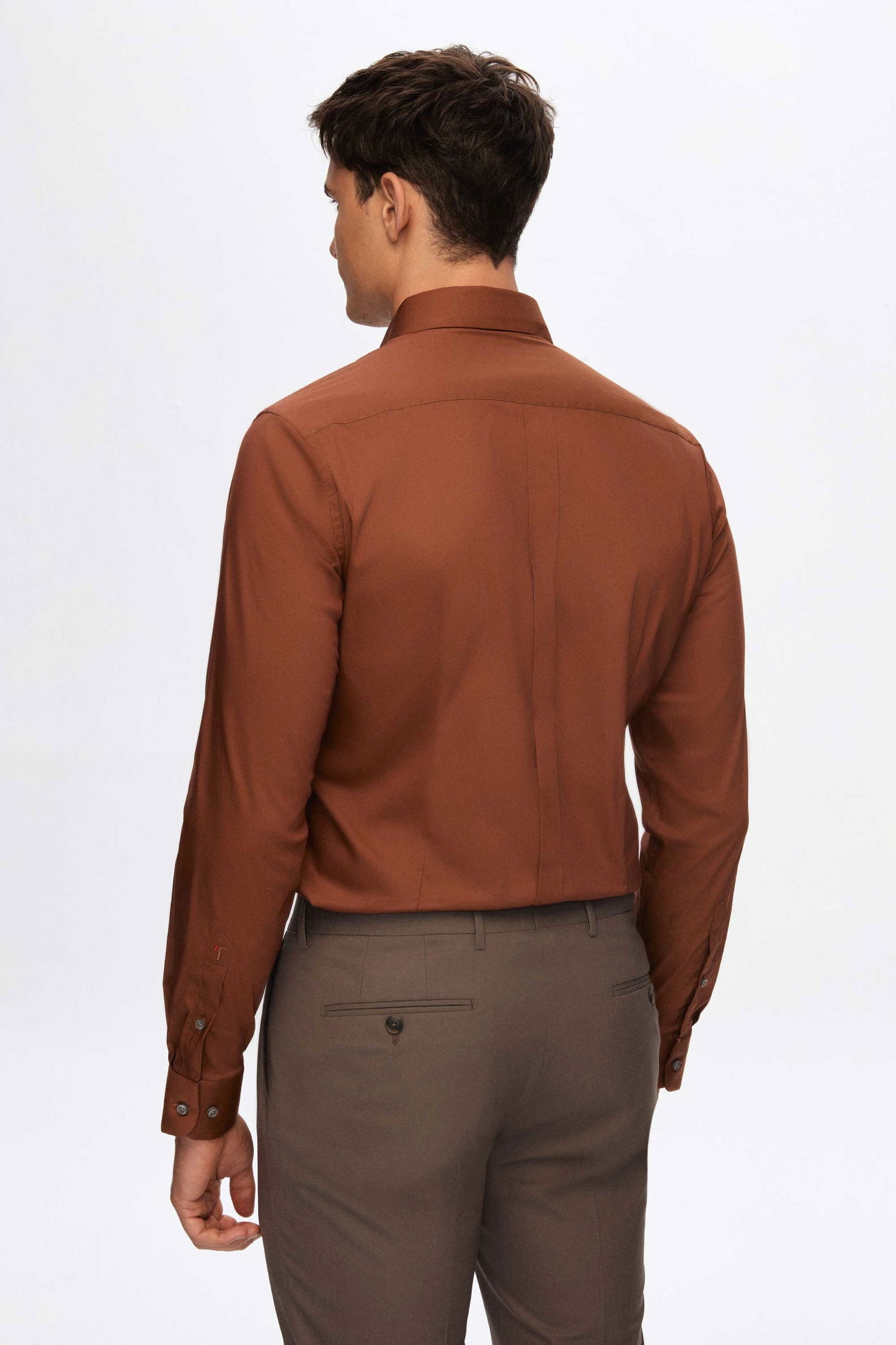 Tween Slim Fit Tarçın Düz Easy Care Gömlek