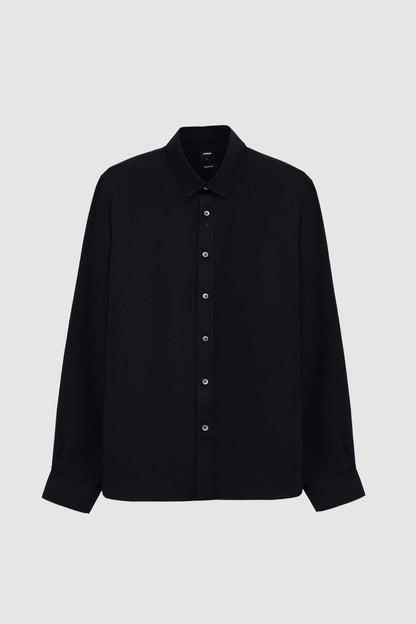 Tween Slim Fit Siyah Düz Easy Care Gömlek