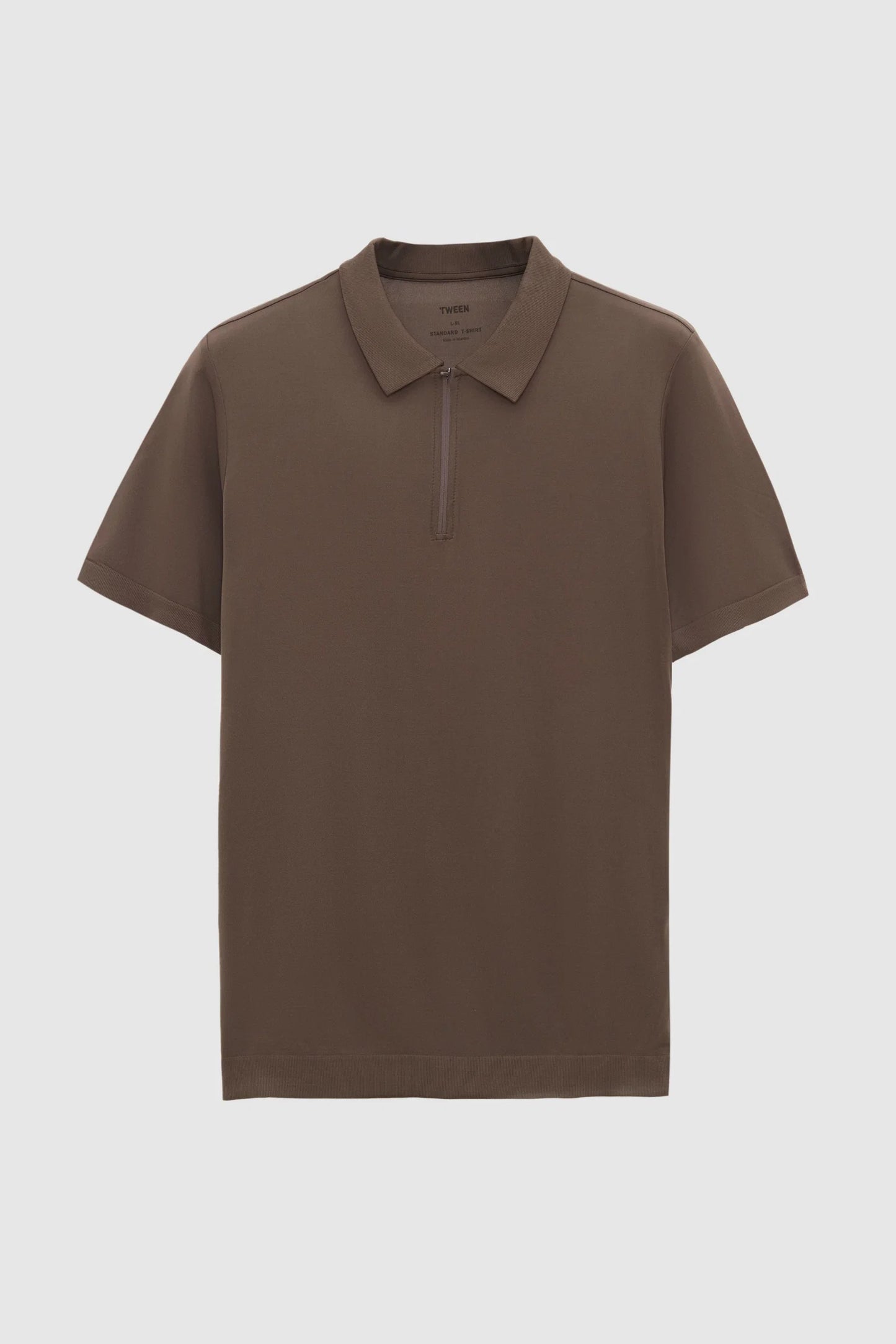 Tween Slim Fit Vizon Yarım Fermuarlı Polo Yaka Yazlık T-shirt