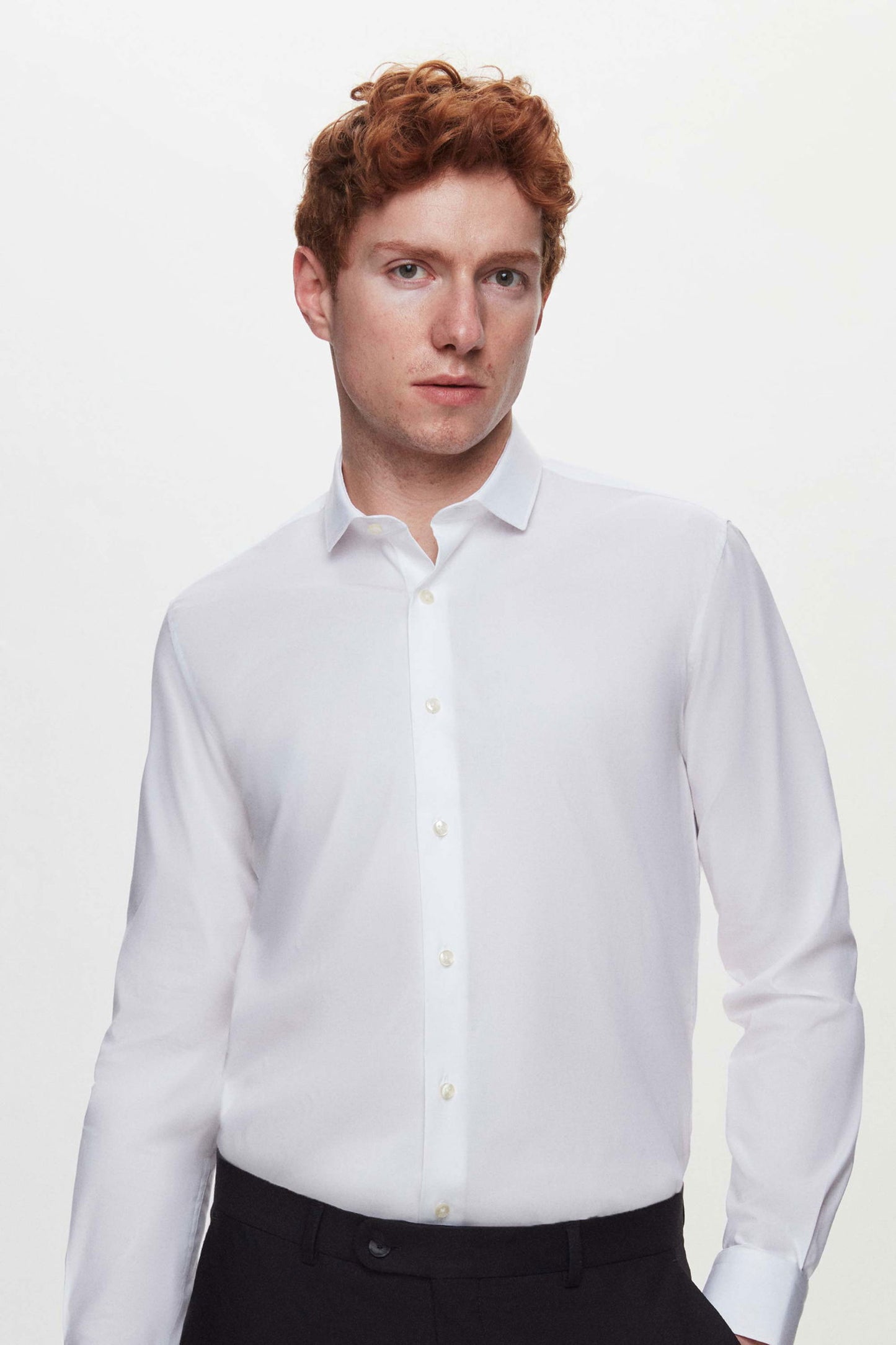 Tween Slim Fit Beyaz Düz Easy Care Gömlek