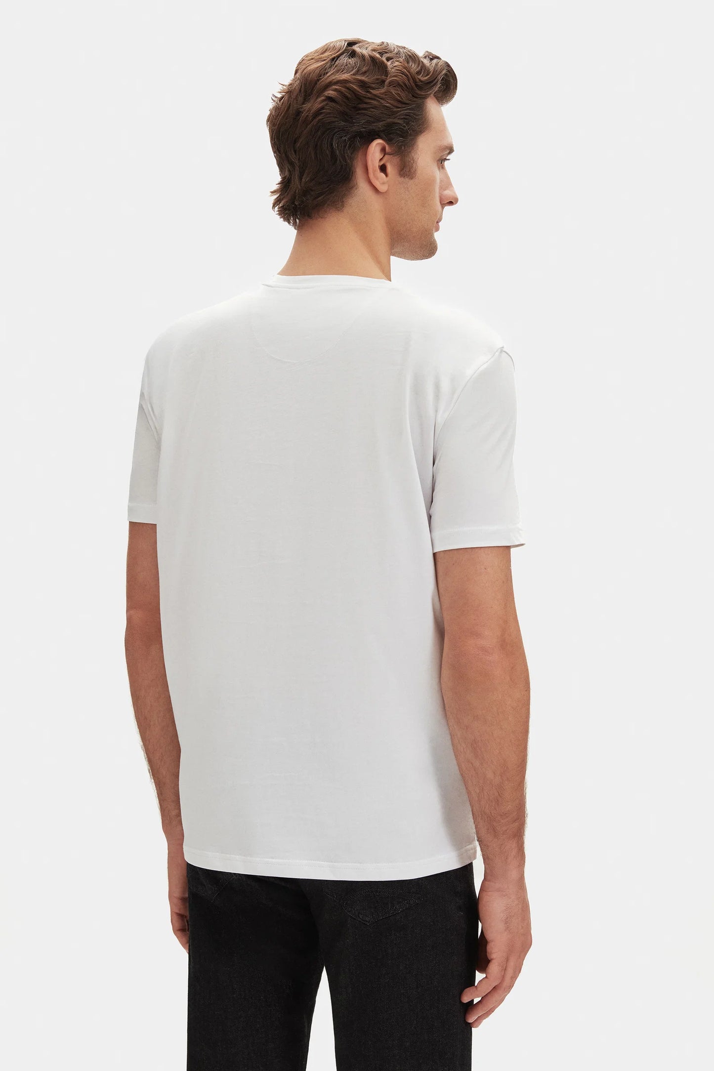 Damat Regular Fit Ekru %100 Pamuk Merserize T-shirt