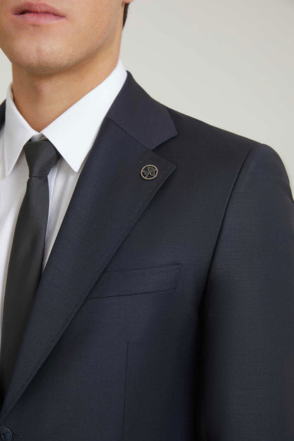 Damat Regular Fit Lacivert Düz Superfine Wool Takim Elbise