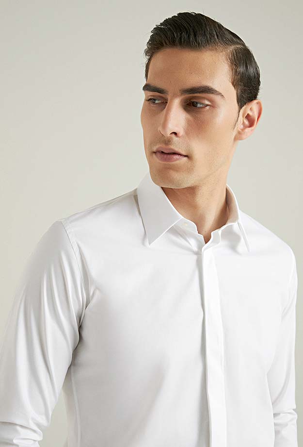 Tween Slim Fit Beyaz Düz Easy Care Gömlek