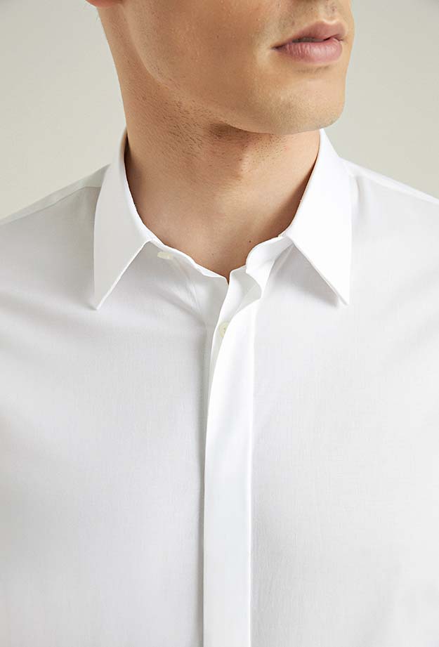 Tween Slim Fit Beyaz Düz Easy Care Gömlek
