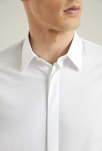 Tween Slim Fit Beyaz Düz Easy Care Gömlek