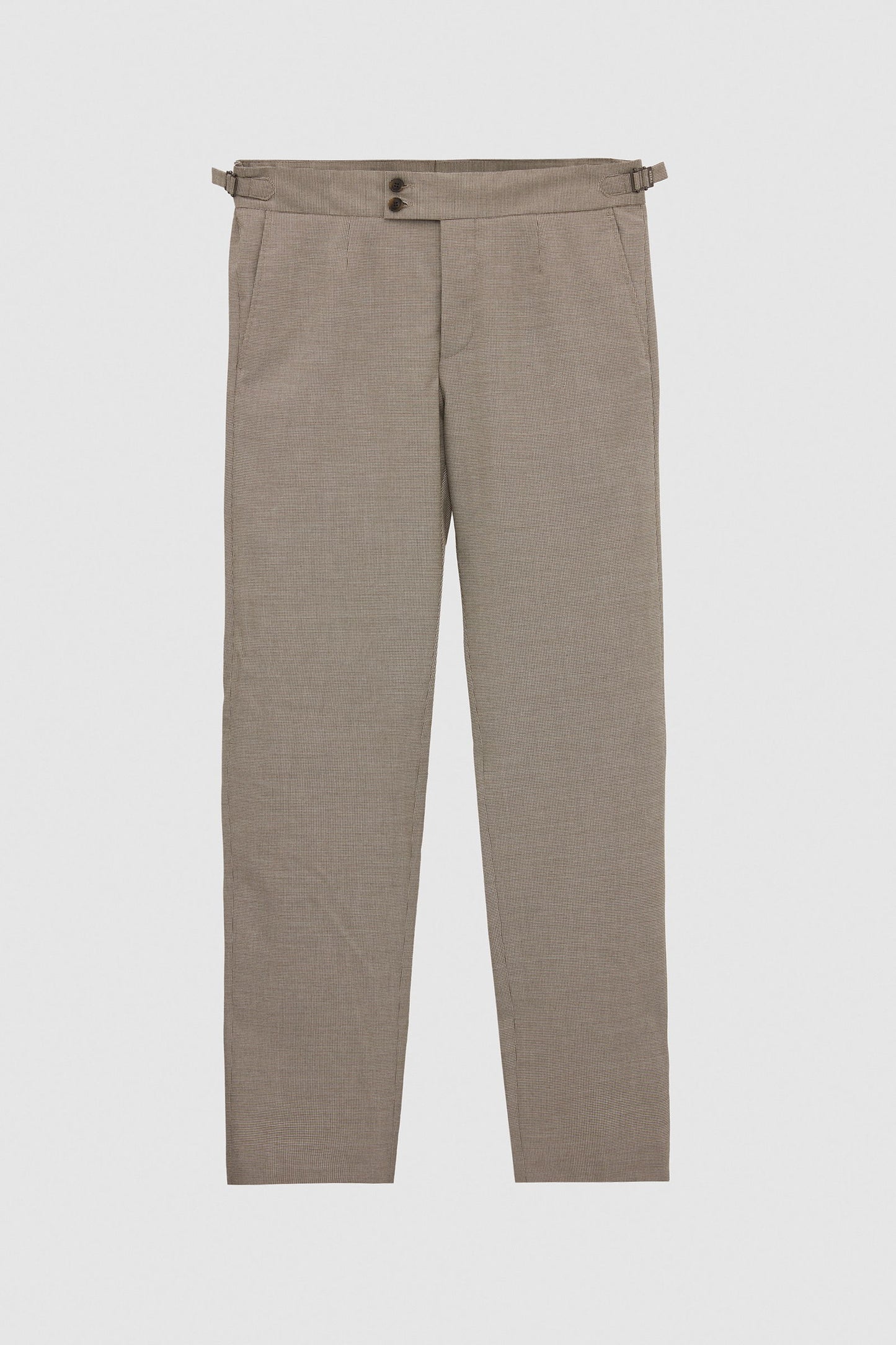 Tween Slim Fit Bej Mikro Desen Kumaş Pantolon