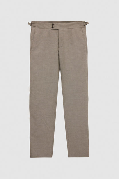 Tween Slim Fit Bej Mikro Desen Kumaş Pantolon