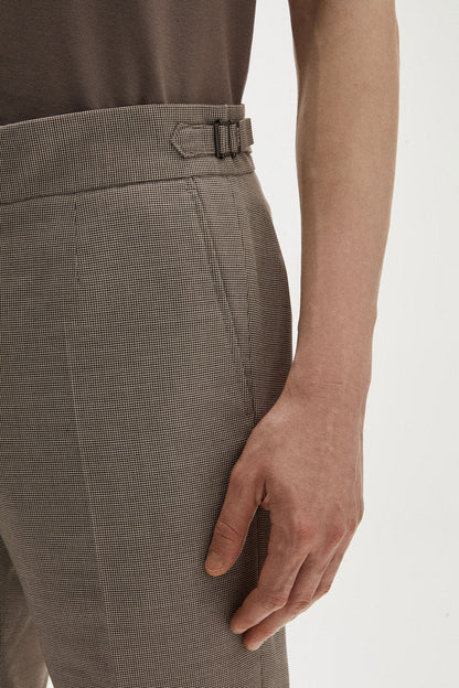 Tween Slim Fit Bej Mikro Desen Kumaş Pantolon