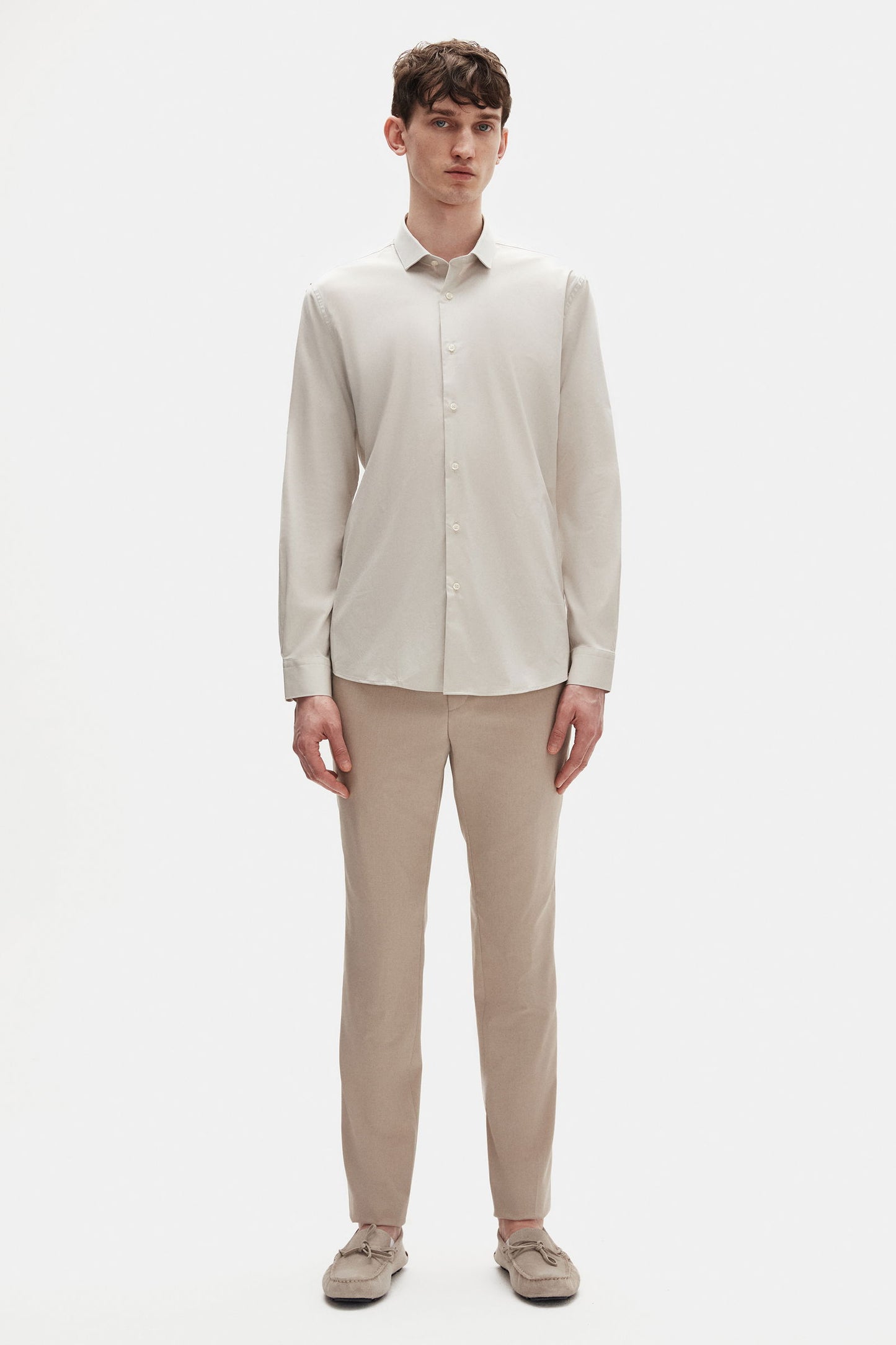 Tween Slim Fit Taş Düz Easy Care Gömlek