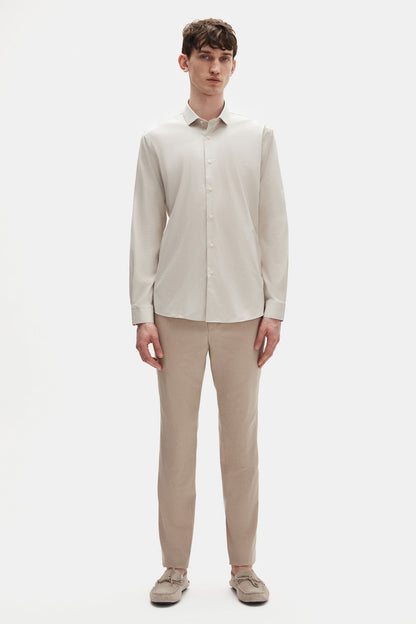 Tween Slim Fit Taş Düz Easy Care Gömlek