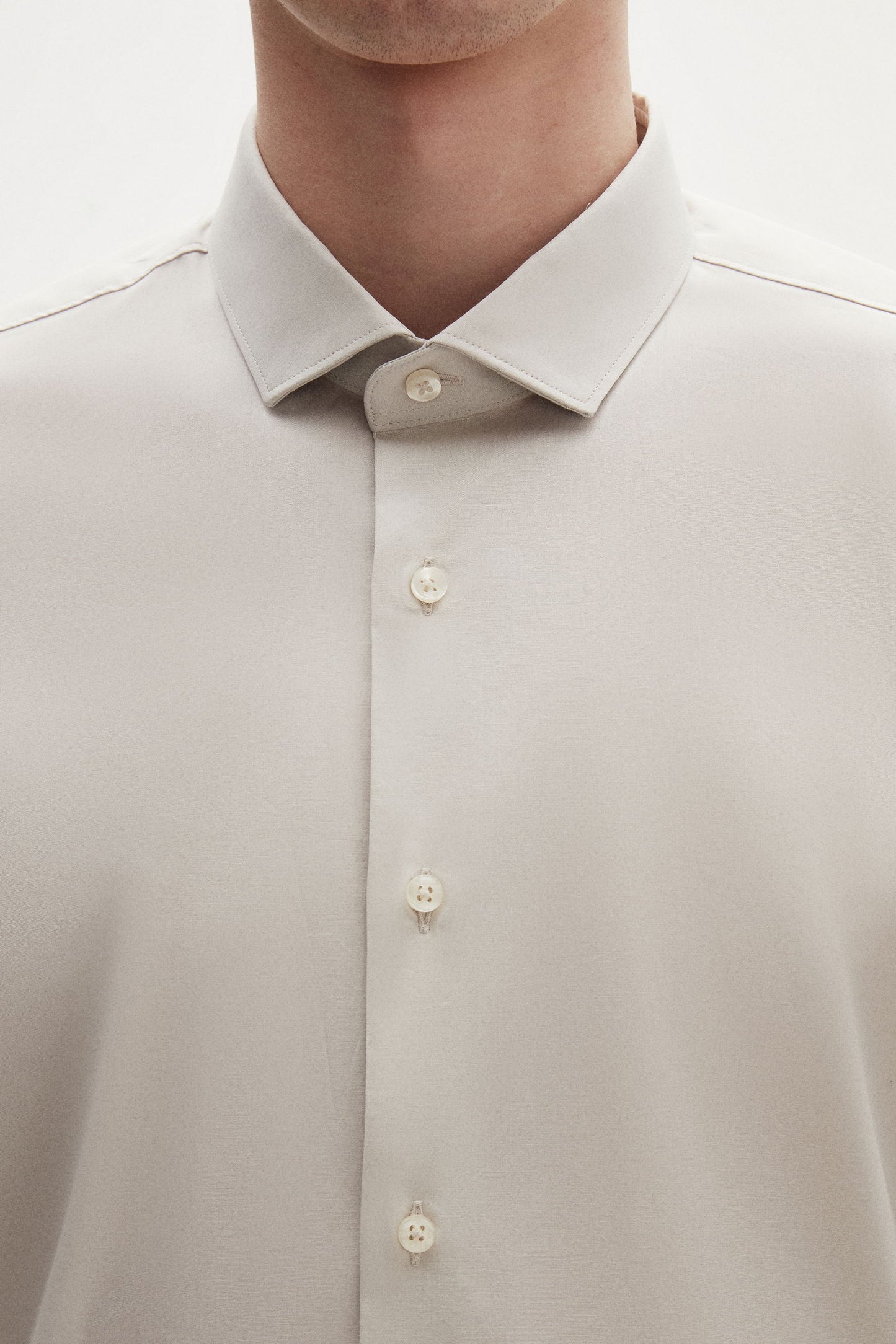 Tween Slim Fit Taş Düz Easy Care Gömlek