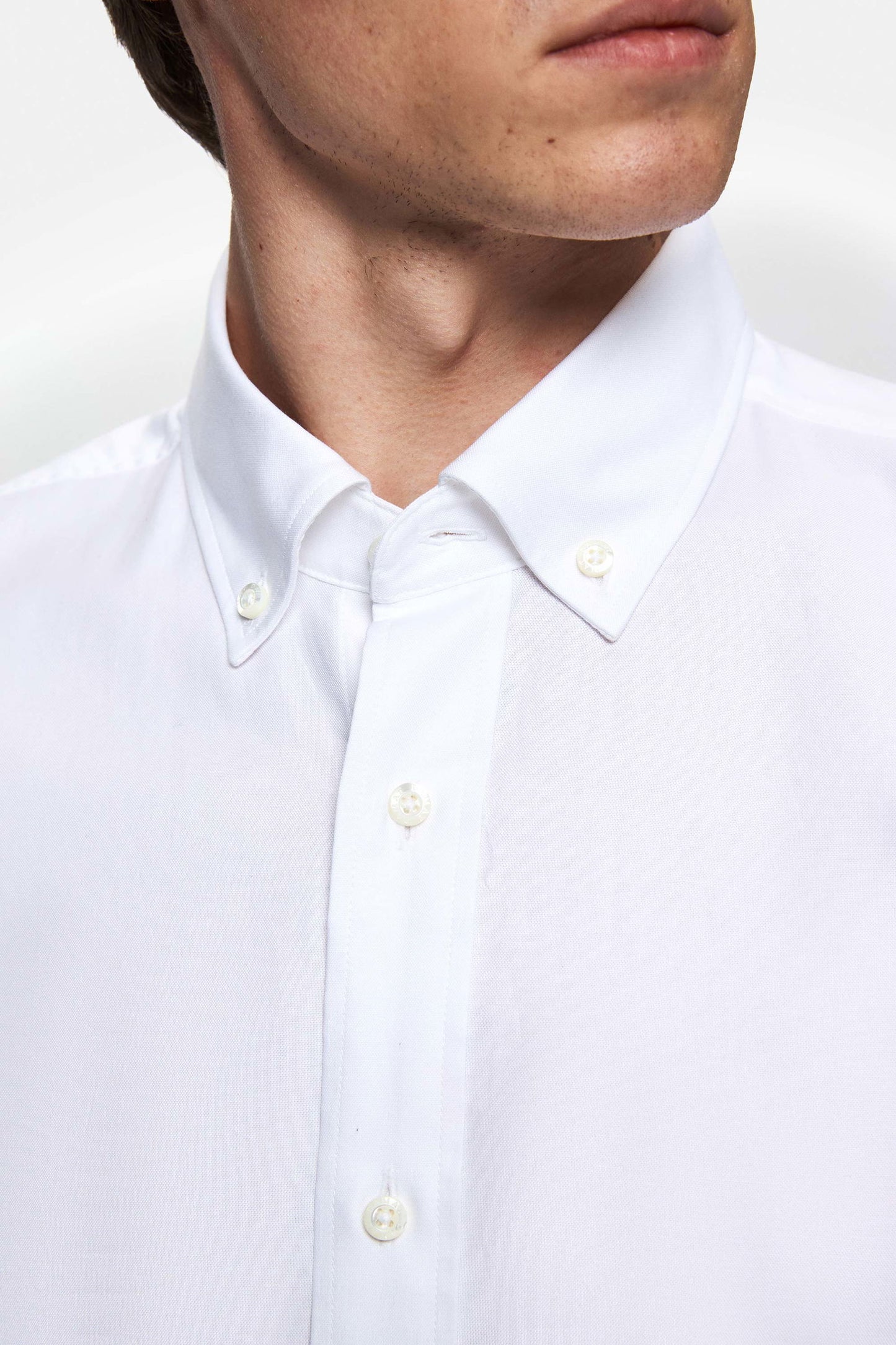 Damat Comfort Beyaz Düz %100 Pamuk Nano Care Gömlek