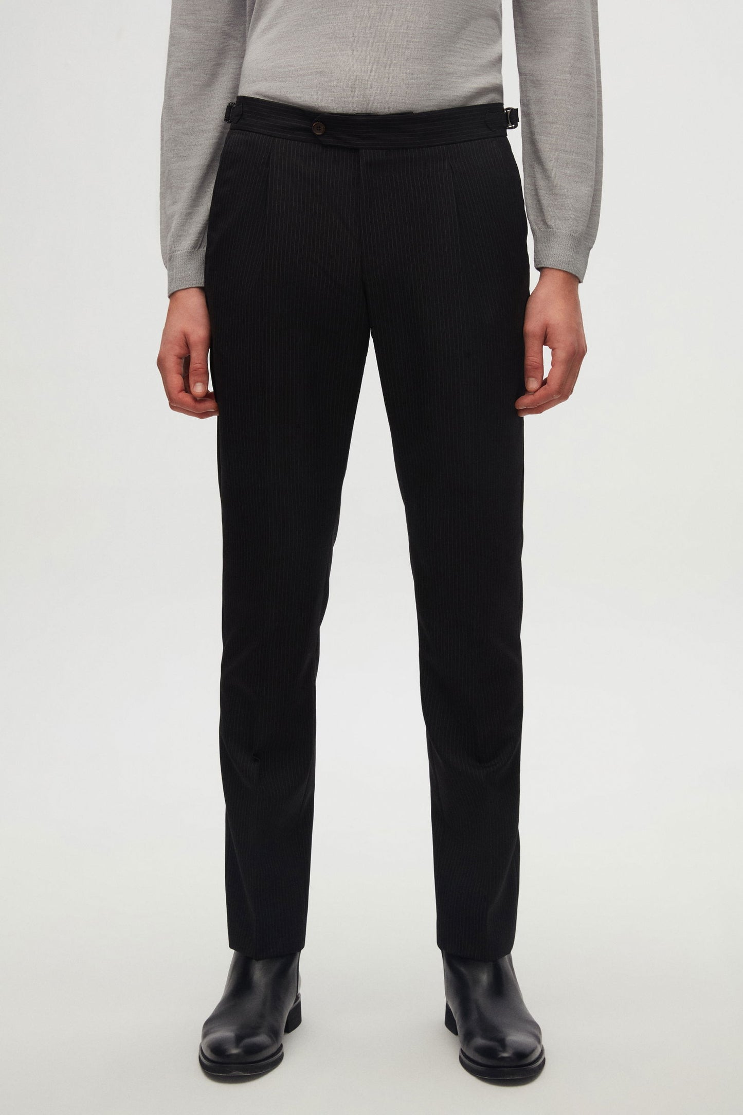 Damat Slim Fit Siyah Yünlü Kumaş Pantolon
