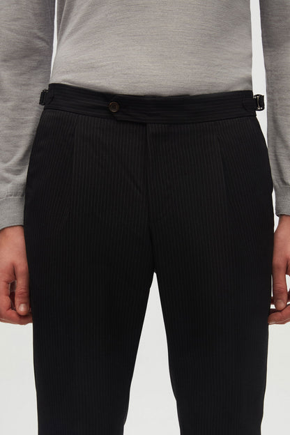 Damat Slim Fit Siyah Yünlü Kumaş Pantolon