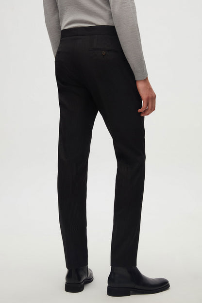 Damat Slim Fit Siyah Yünlü Kumaş Pantolon