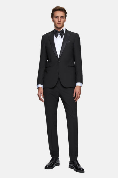 Tween Slim Fit Siyah Düz Travel Smokin Takim