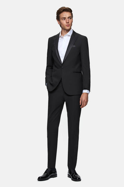 Tween Slim Fit Siyah Düz Travel Smokin Takim