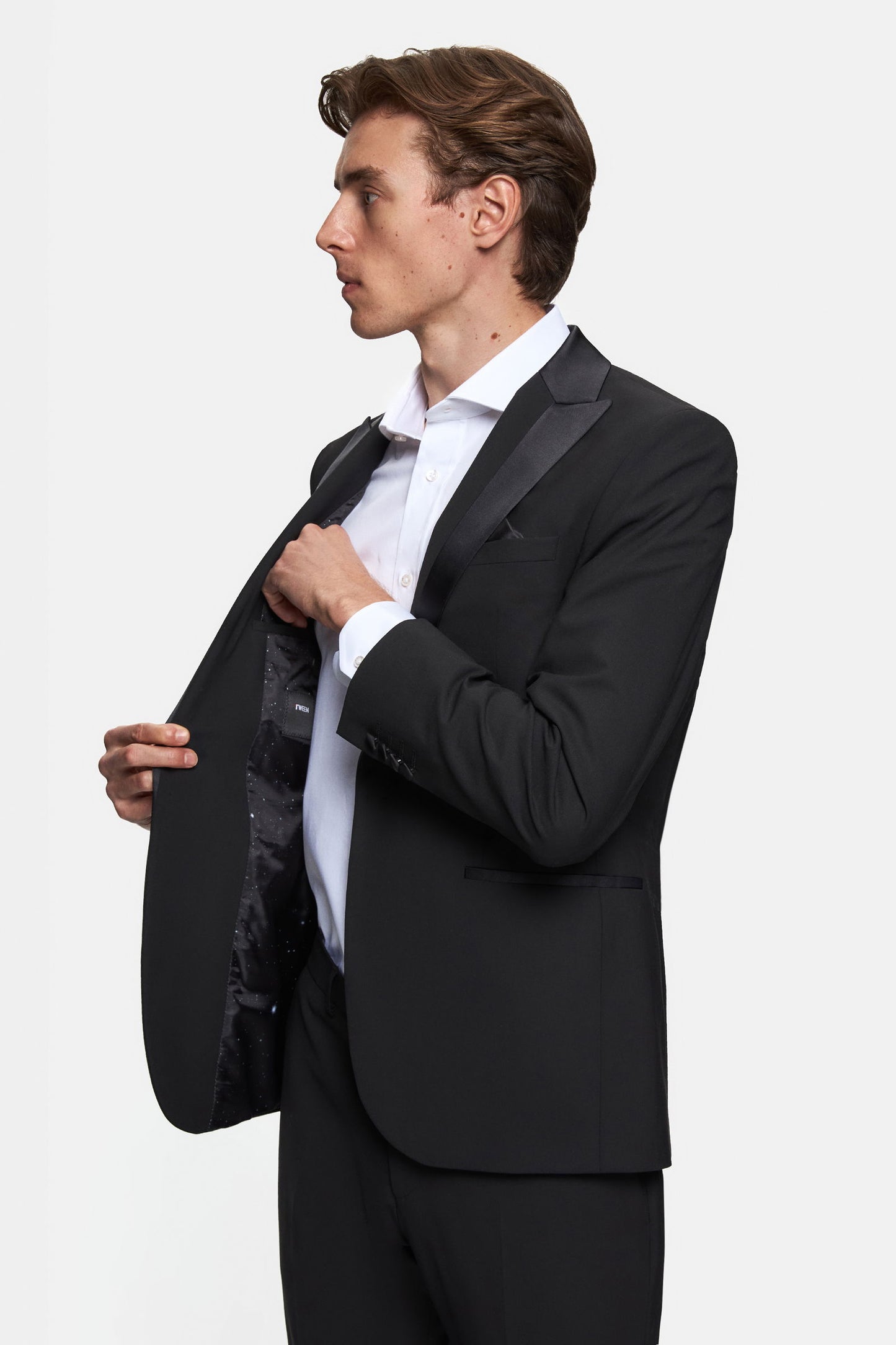 Tween Slim Fit Siyah Düz Travel Smokin Takim