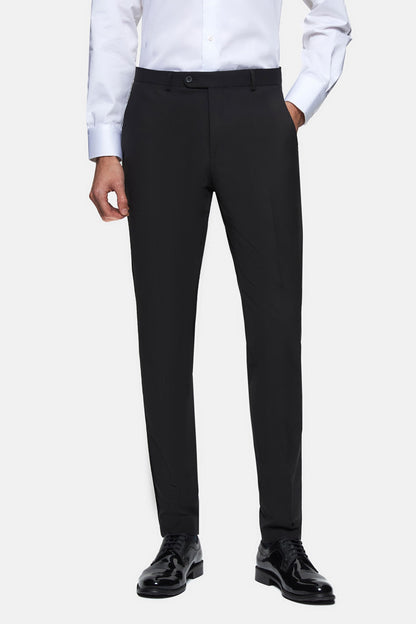 Tween Slim Fit Siyah Düz Travel Smokin Takim