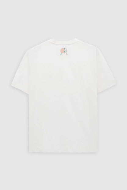 Tween Relaxed Fit Ekru Pickleball Koleksiyon %100 Merserize Pamuk T-shirt