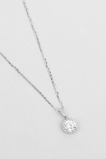 Mozanit Şıklığı 18 Ayar Beyaz Altın Kaplama 44 Cm Gümüş Kolye 5096970199