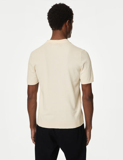 Kısa Kollu Örme Polo Yaka T-shirt