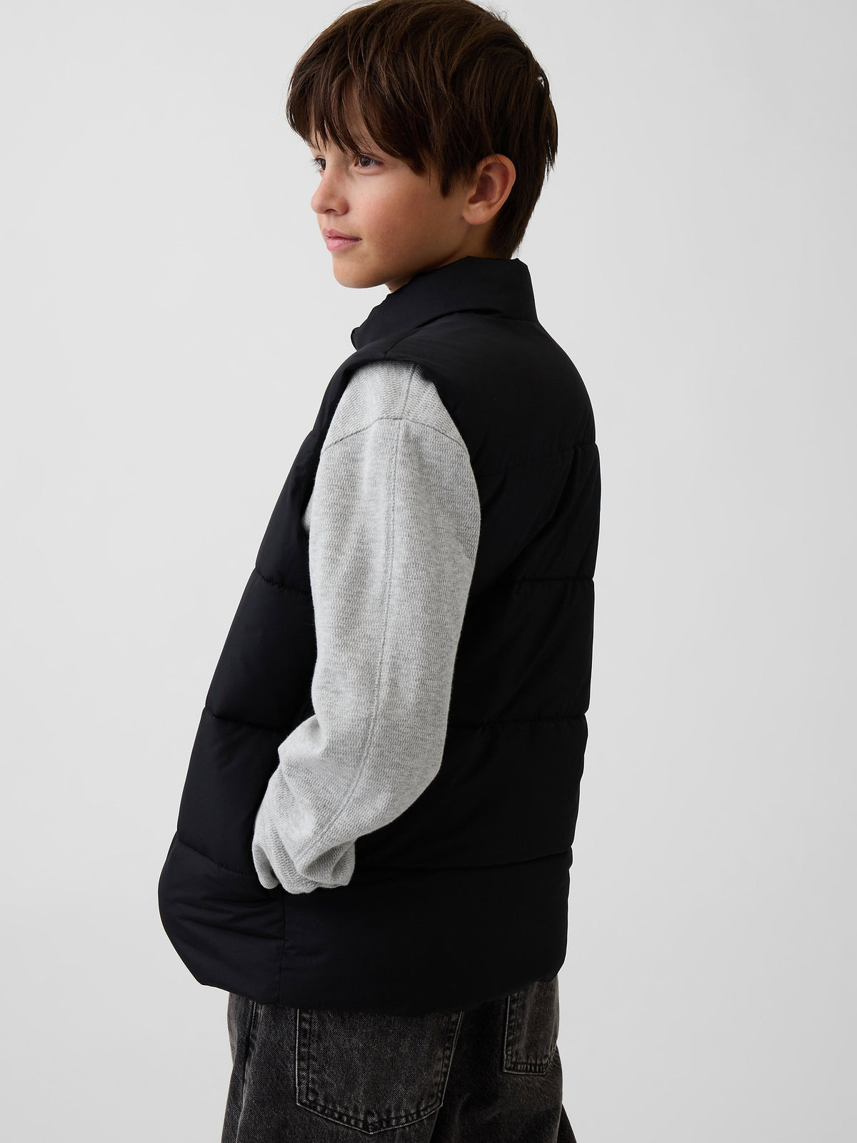 Siyah Relaxed Puffer Şişme Yelek