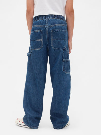 Koyu Mavi Baggy Carpenter Jean Pantolon