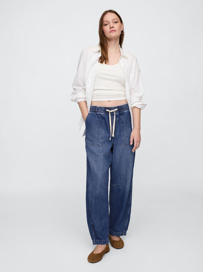 Mavi Mid Rise Supersoft Pull-on Barrel Jean Pantolon