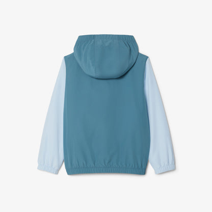 Çocuk Kapüşonlu Renk Bloklu Lacivert Ceket